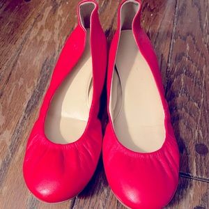 Red J.Crew Ballet flats great for the up coming holiday season